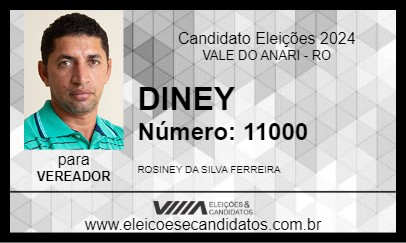 Candidato DINEY 2024 - VALE DO ANARI - Eleições