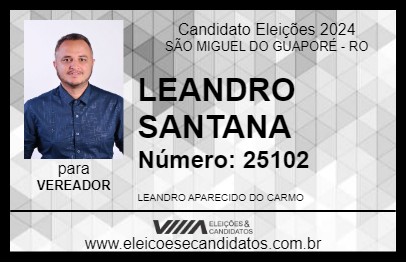 Candidato LEANDRO SANTANA 2024 - SÃO MIGUEL DO GUAPORÉ - Eleições