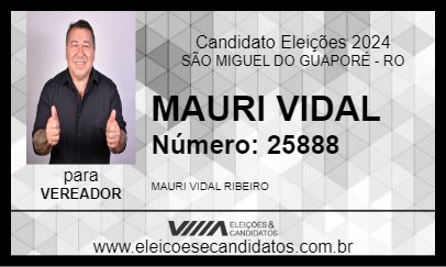 Candidato MAURI VIDAL 2024 - SÃO MIGUEL DO GUAPORÉ - Eleições