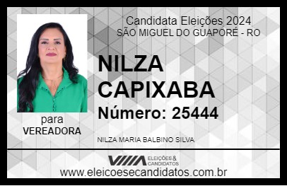 Candidato NILZA CAPIXABA 2024 - SÃO MIGUEL DO GUAPORÉ - Eleições