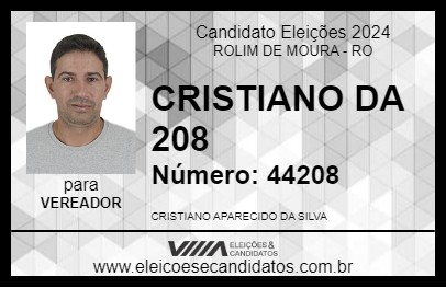 Candidato CRISTIANO DA 208 2024 - ROLIM DE MOURA - Eleições