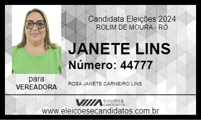 Candidato JANETE LINS 2024 - ROLIM DE MOURA - Eleições