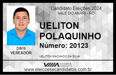 Candidato UELITON POLAQUINHO 2024 - VALE DO ANARI - Eleições