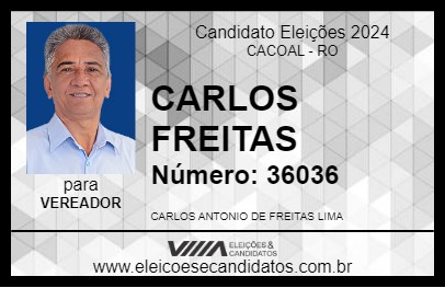 Candidato CARLOS FREITAS 2024 - CACOAL - Eleições