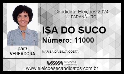 Candidato ISA DO SUCO 2024 - JI-PARANÁ - Eleições