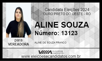 Candidato ALINE SOUZA 2024 - OURO PRETO DO OESTE - Eleições