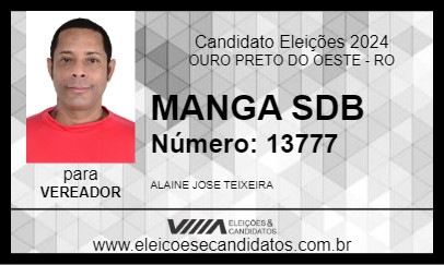 Candidato MANGA SDB 2024 - OURO PRETO DO OESTE - Eleições