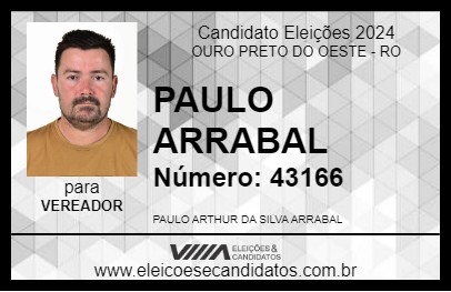 Candidato PAULO ARRABAL 2024 - OURO PRETO DO OESTE - Eleições