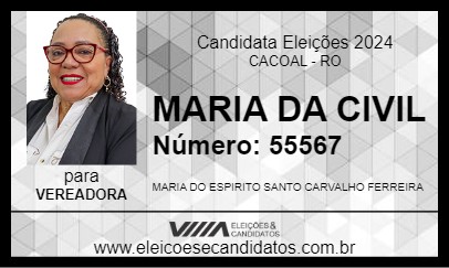 Candidato MARIA DA CIVIL 2024 - CACOAL - Eleições