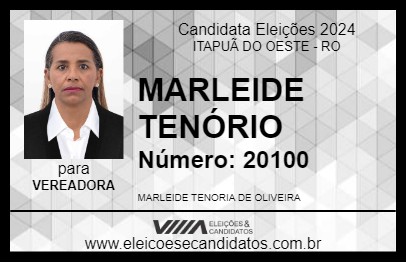 Candidato MARLEIDE TENÓRIO 2024 - ITAPUÃ DO OESTE - Eleições