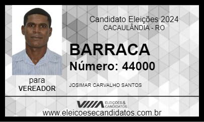 Candidato BARRACA 2024 - CACAULÂNDIA - Eleições