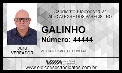 Candidato GALINHO 2024 - ALTO ALEGRE DOS PARECIS - Eleições