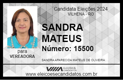 Candidato SANDRA MATEUS 2024 - VILHENA - Eleições