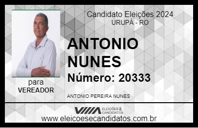 Candidato ANTONIO NUNES 2024 - URUPÁ - Eleições