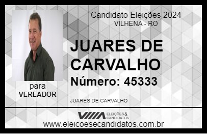 Candidato JUAREZ DE CARVALHO 2024 - VILHENA - Eleições