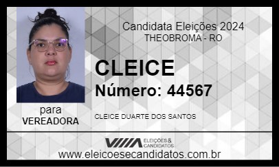 Candidato CLEICE 2024 - THEOBROMA - Eleições