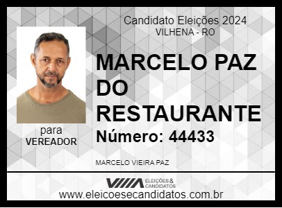 Candidato MARCELO PAZ DO RESTAURANTE 2024 - VILHENA - Eleições