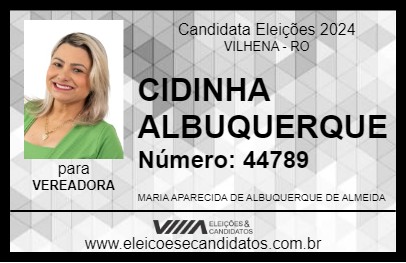 Candidato CIDINHA ALBUQUERQUE 2024 - VILHENA - Eleições