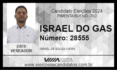 Candidato ISRAEL DO GAS 2024 - PIMENTA BUENO - Eleições