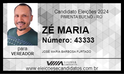 Candidato ZÉ MARIA 2024 - PIMENTA BUENO - Eleições