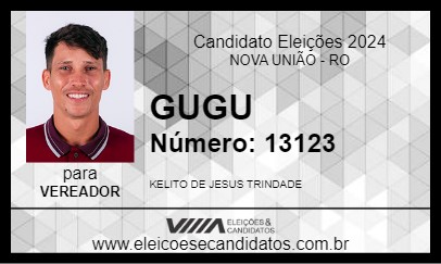 Candidato GUGU 2024 - NOVA UNIÃO - Eleições