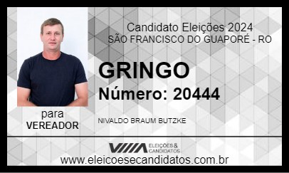 Candidato GRINGO  2024 - SÃO FRANCISCO DO GUAPORÉ - Eleições