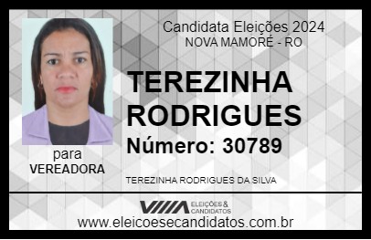 Candidato TEREZINHA RODRIGUES 2024 - NOVA MAMORÉ - Eleições