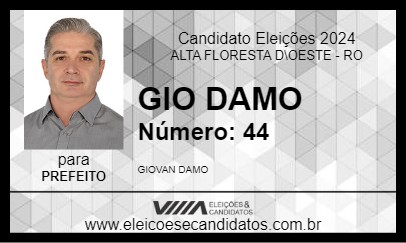 Candidato GIO DAMO 2024 - ALTA FLORESTA D\OESTE - Eleições