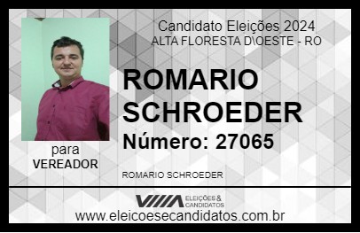 Candidato ROMARIO SCHROEDER 2024 - ALTA FLORESTA D\OESTE - Eleições