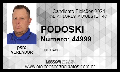 Candidato PODOSKI 2024 - ALTA FLORESTA D\OESTE - Eleições