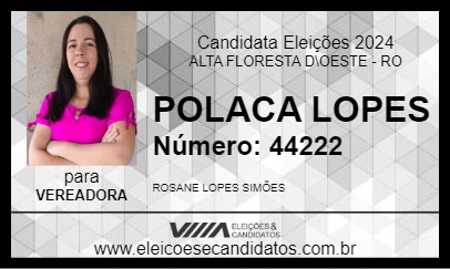 Candidato POLACA LOPES 2024 - ALTA FLORESTA D\OESTE - Eleições