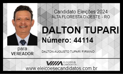 Candidato DALTON TUPARI 2024 - ALTA FLORESTA D\OESTE - Eleições