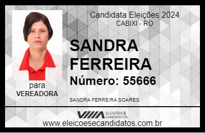 Candidato SANDRA FERREIRA 2024 - CABIXI - Eleições