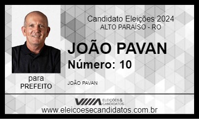 Candidato JOÃO PAVAN 2024 - ALTO PARAÍSO - Eleições