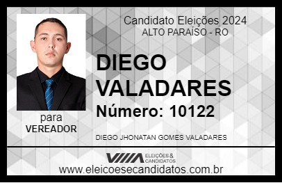 Candidato DIEGO VALADARES 2024 - ALTO PARAÍSO - Eleições