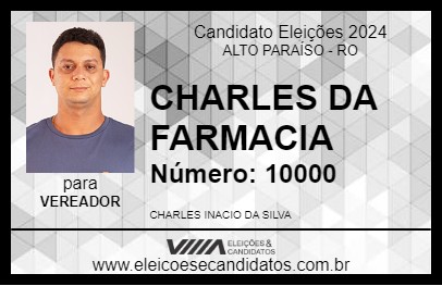 Candidato CHARLES DA FARMACIA 2024 - ALTO PARAÍSO - Eleições