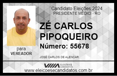 Candidato ZÉ CARLOS PIPOQUEIRO 2024 - PRESIDENTE MÉDICI - Eleições