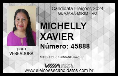 Candidato MICHELLY XAVIER 2024 - GUAJARÁ-MIRIM - Eleições