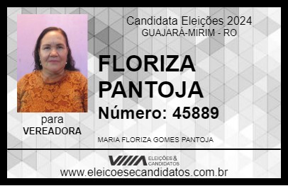 Candidato FLORIZA PANTOJA 2024 - GUAJARÁ-MIRIM - Eleições