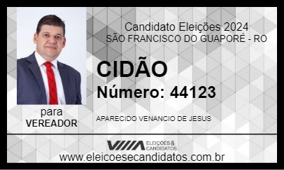 Candidato CIDÃO 2024 - SÃO FRANCISCO DO GUAPORÉ - Eleições