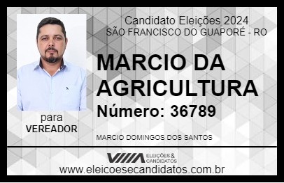 Candidato MARCIO DA AGRICULTURA 2024 - SÃO FRANCISCO DO GUAPORÉ - Eleições