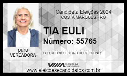 Candidato TIA EULI 2024 - COSTA MARQUES - Eleições