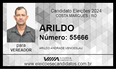 Candidato ARILDO 2024 - COSTA MARQUES - Eleições