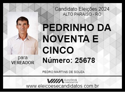 Candidato PEDRINHO DA NOVENTA E CINCO 2024 - ALTO PARAÍSO - Eleições