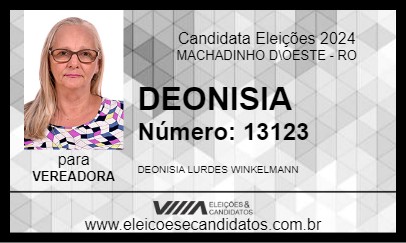 Candidato DEONISIA 2024 - MACHADINHO D\OESTE - Eleições