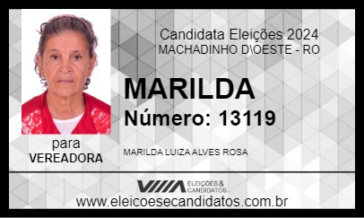 Candidato MARILDA 2024 - MACHADINHO D\OESTE - Eleições