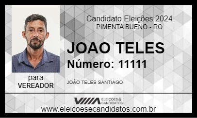 Candidato JOAO TELES 2024 - PIMENTA BUENO - Eleições