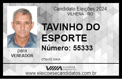 Candidato TAVINHO DO ESPORTE 2024 - VILHENA - Eleições