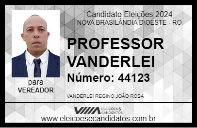 Candidato PROFESSOR VANDERLEI 2024 - NOVA BRASILÂNDIA D\OESTE - Eleições