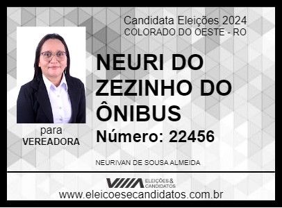 Candidato NEURI DO ZEZINHO DO ÔNIBUS 2024 - COLORADO DO OESTE - Eleições